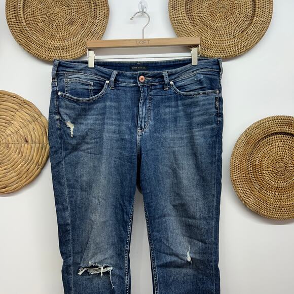 Silver Jeans Co Cropped Distressed Avery Skinny Crop Denim Jean Plus Size 18 - Picture 3 of 6